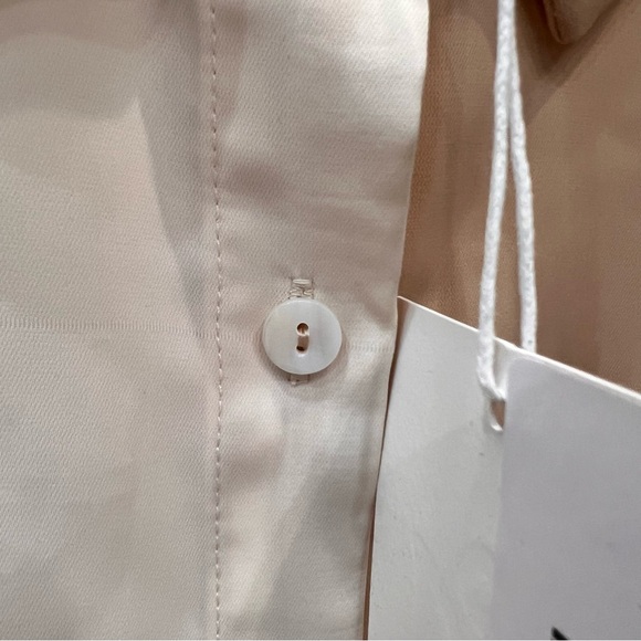 Andrew by Unit Beige and Tan Sided Button Down Long Sleeve Blouse - Picture 6 of 9